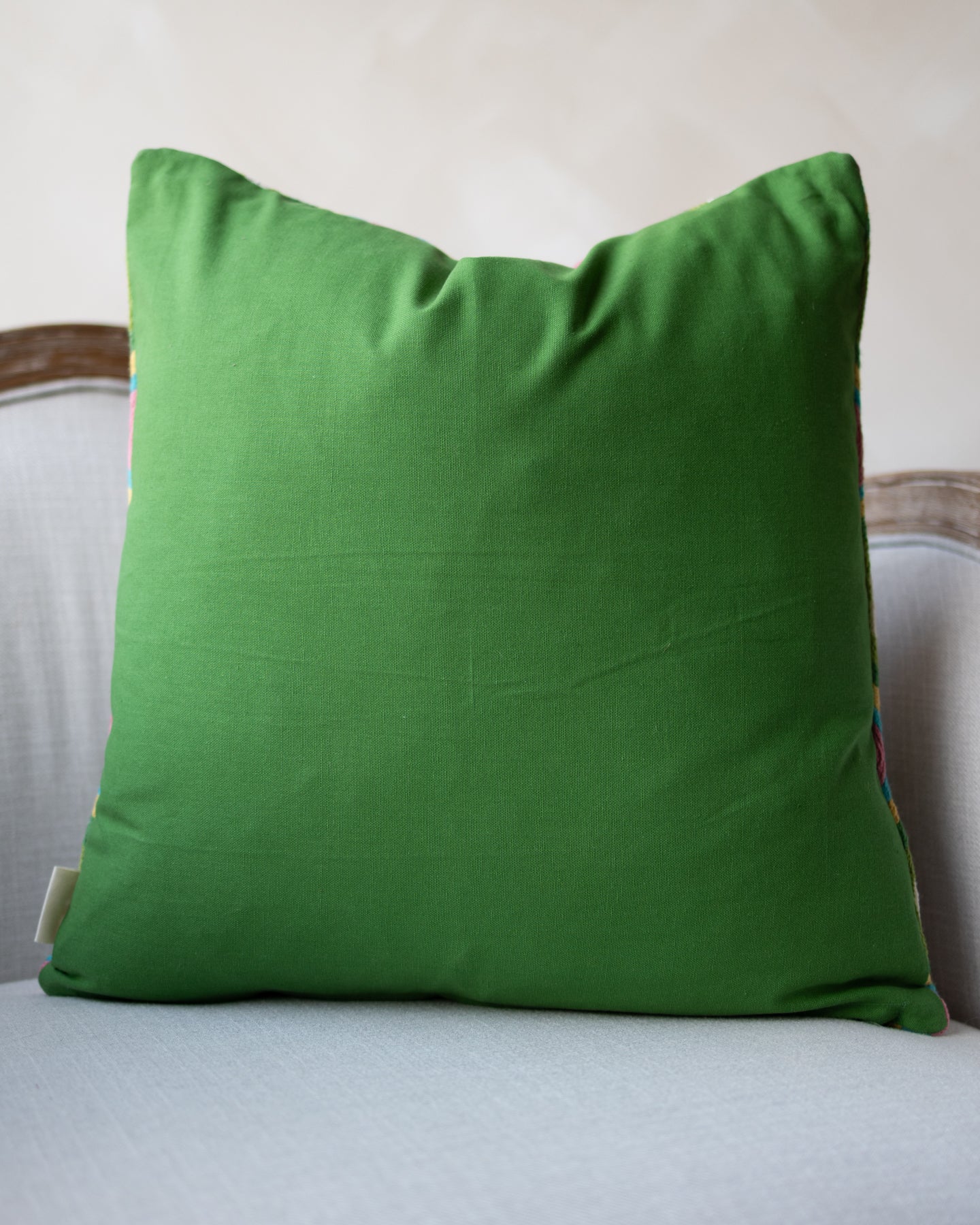 Paige Embroidered Organic Cotton Abstract Throw Pillow - Image 5