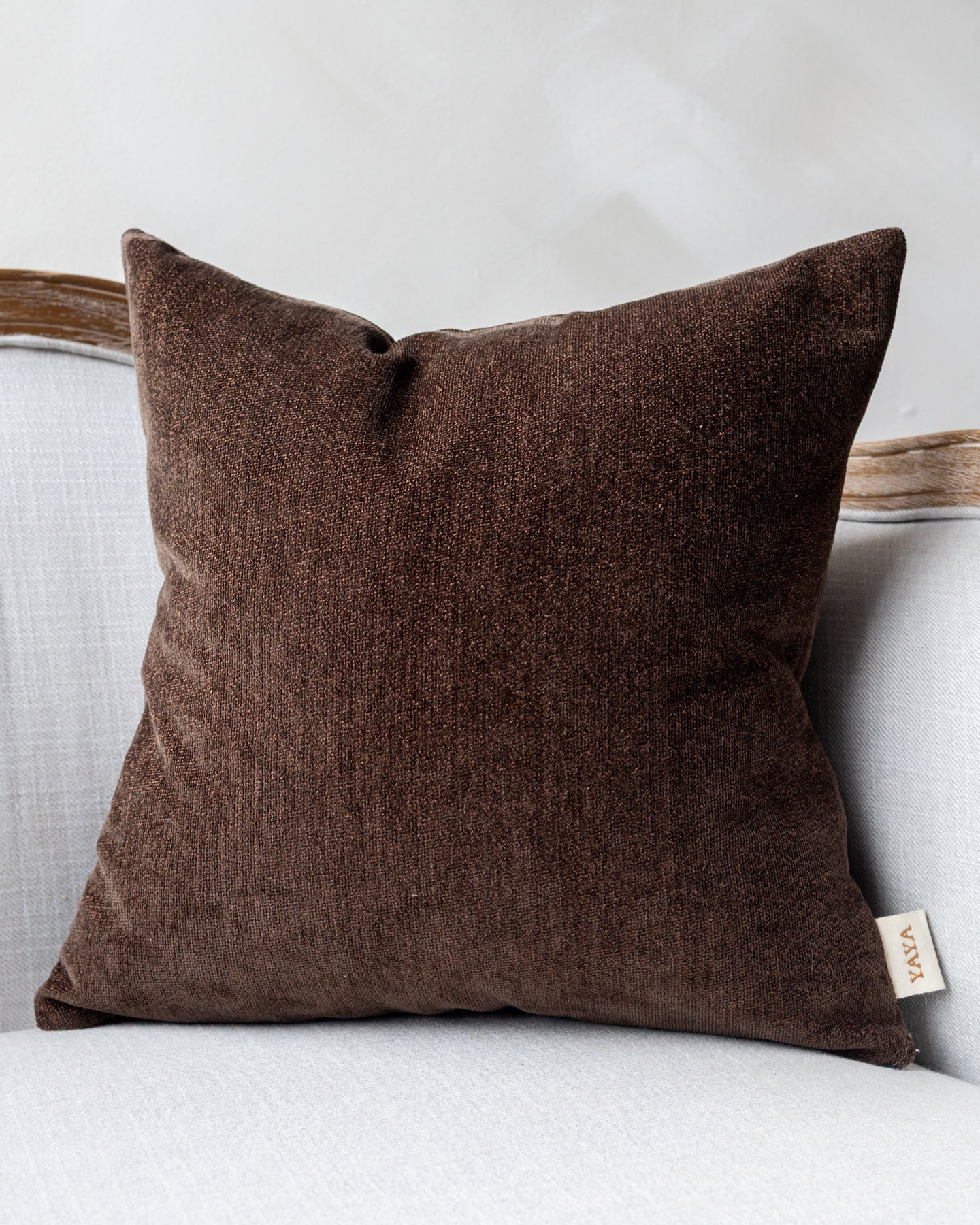 Peter Brown Velvet Throw Pillow - Image 2