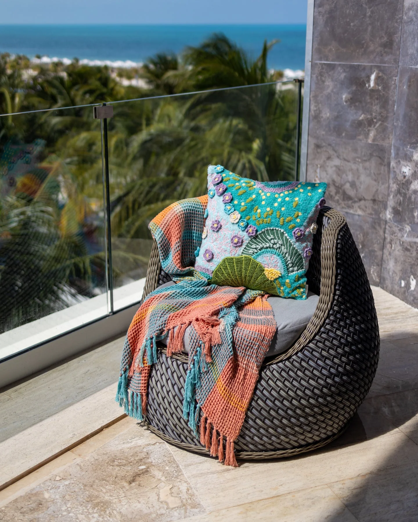 Polly Organic Cotton Waffle Knit Throw Blanket - Image 5