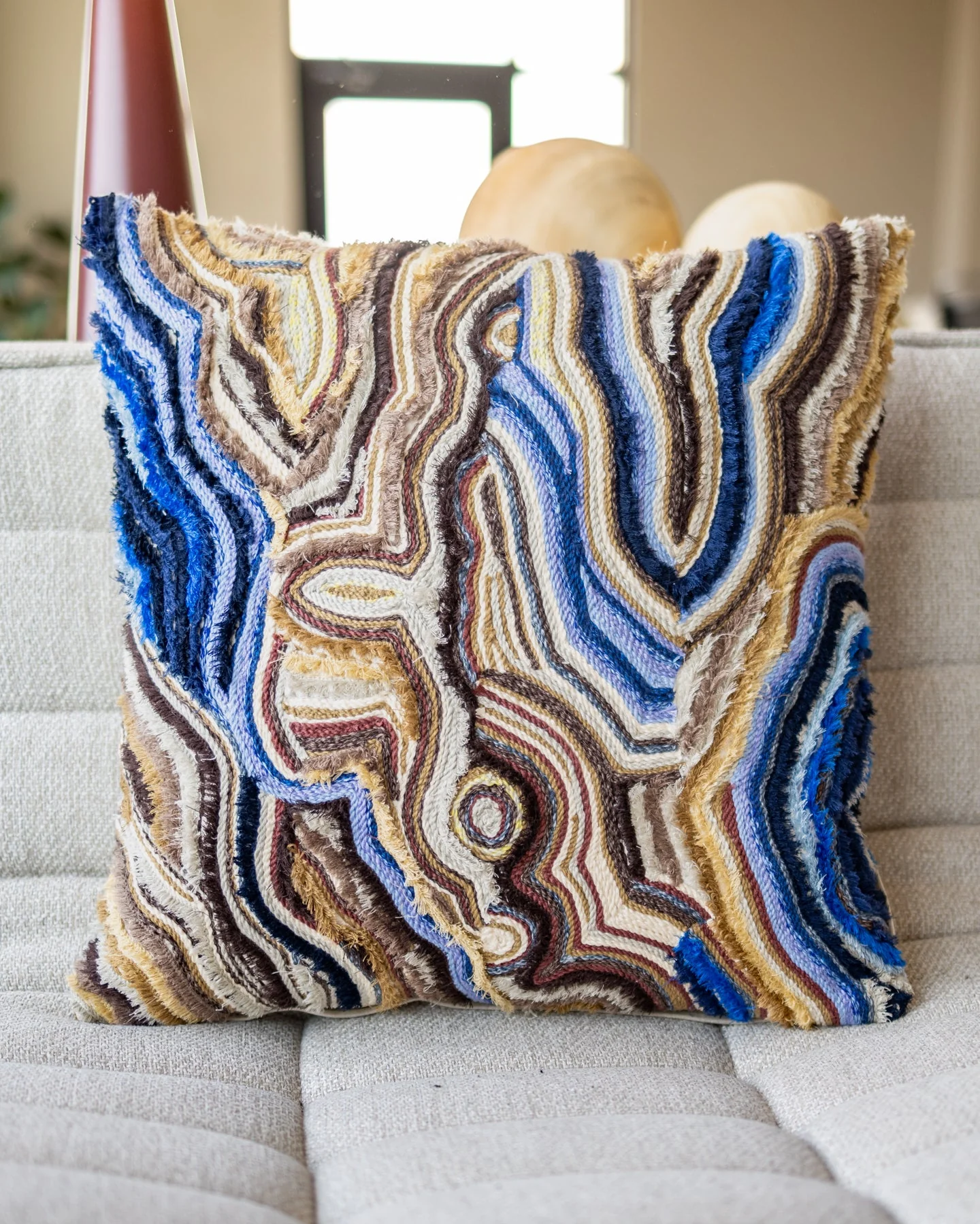 Ralph Organic Cotton Abstract Throw Pillow - Image 3
