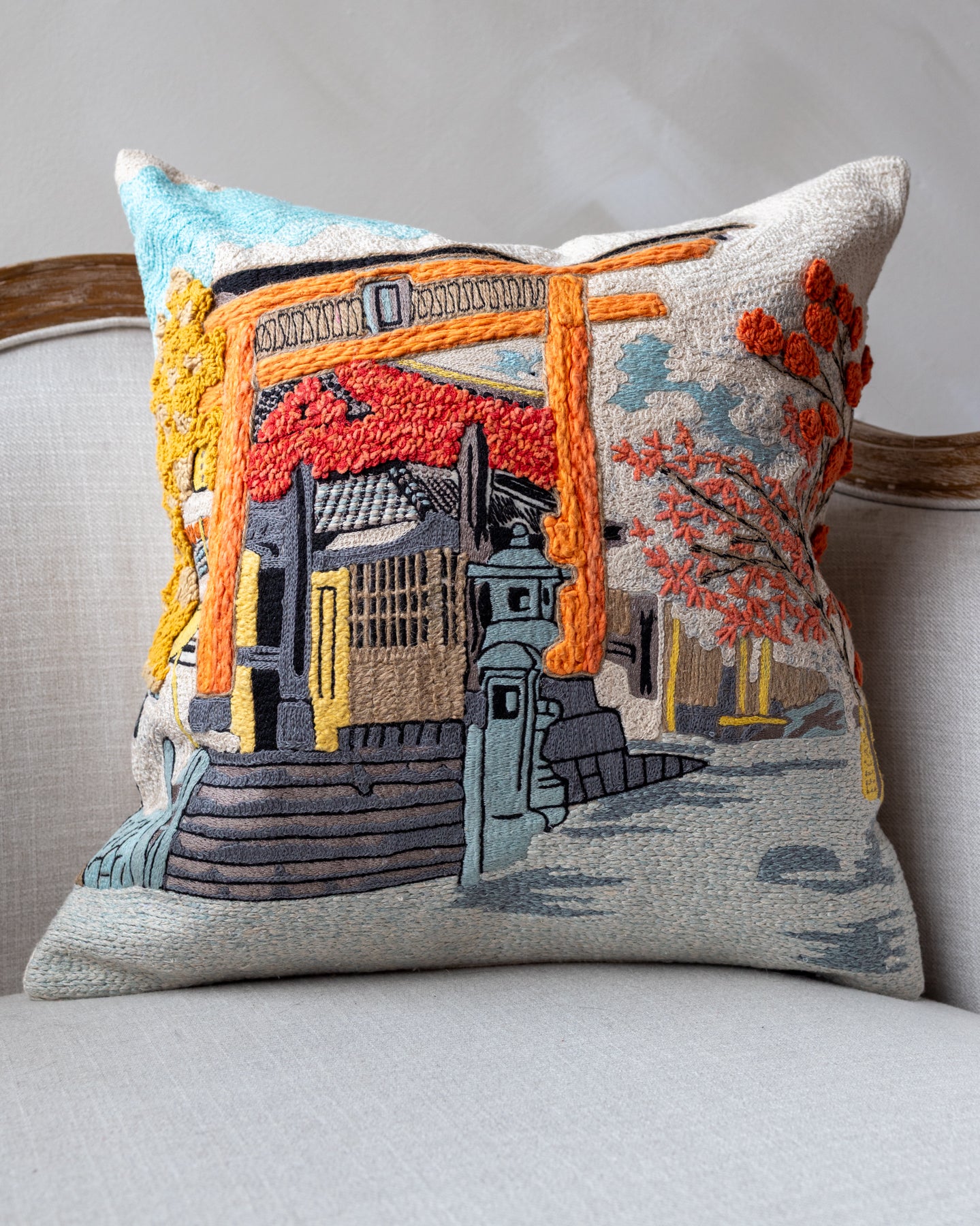 Sakura Organic Cotton Throw Pillow