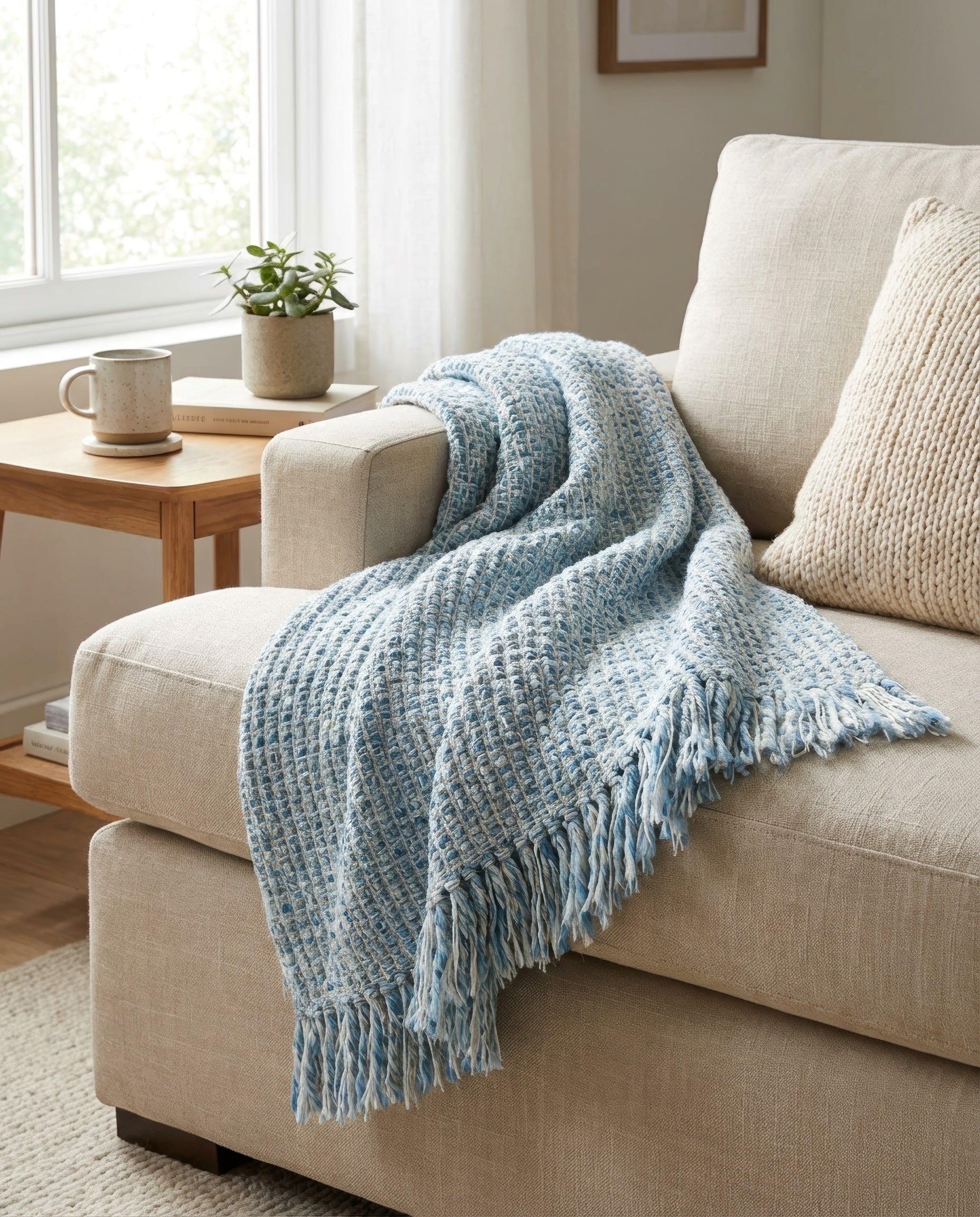 Serenity Organic Cotton and Wool Throw Blanket