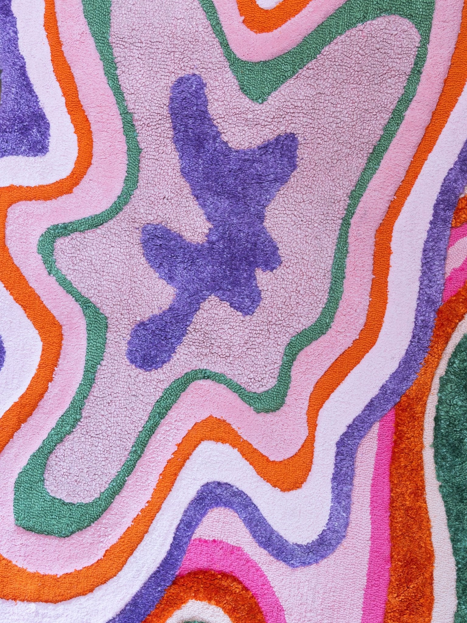 Squiggle Organic Cotton Tufted Abstract Colorful Rug - Image 5