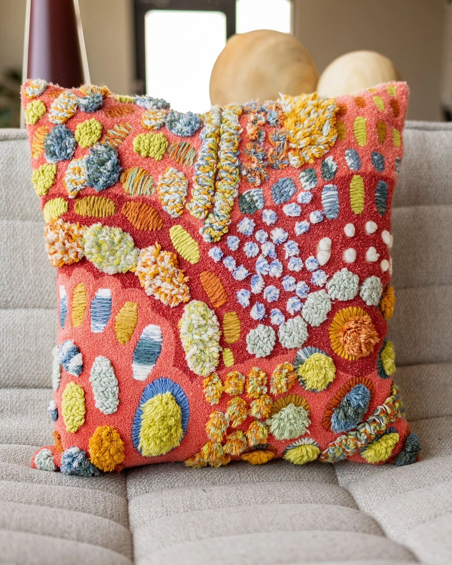 Thea Organic Cotton Abstract Throw Pillow - Image 4