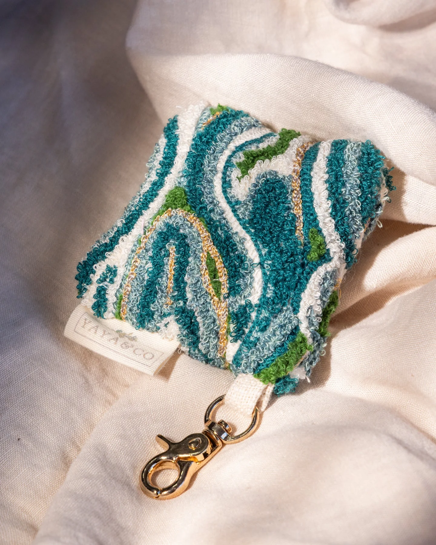 Waves Organic Cotton Abstract Pillow Keychain - Image 3
