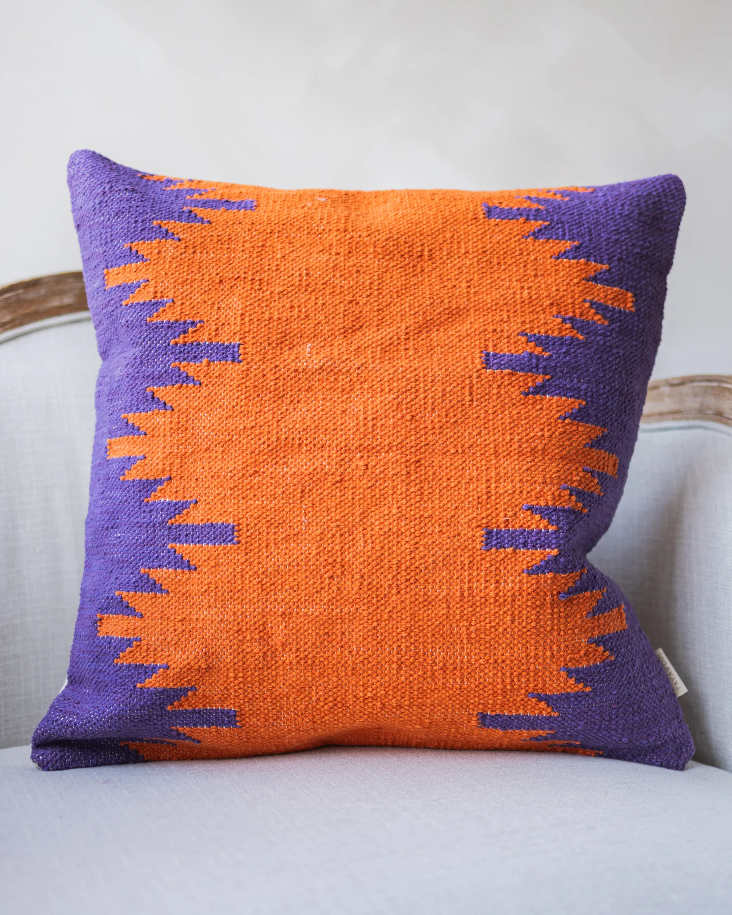 Zayne Organic Cotton Kilim Throw Pillow - Image 3