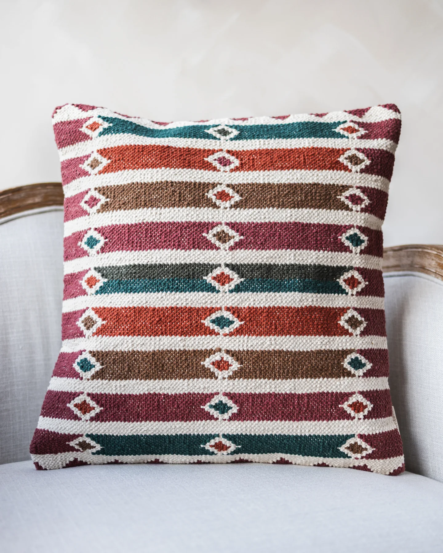 Zoya Organic Cotton Kilim Throw Pillow - Image 3