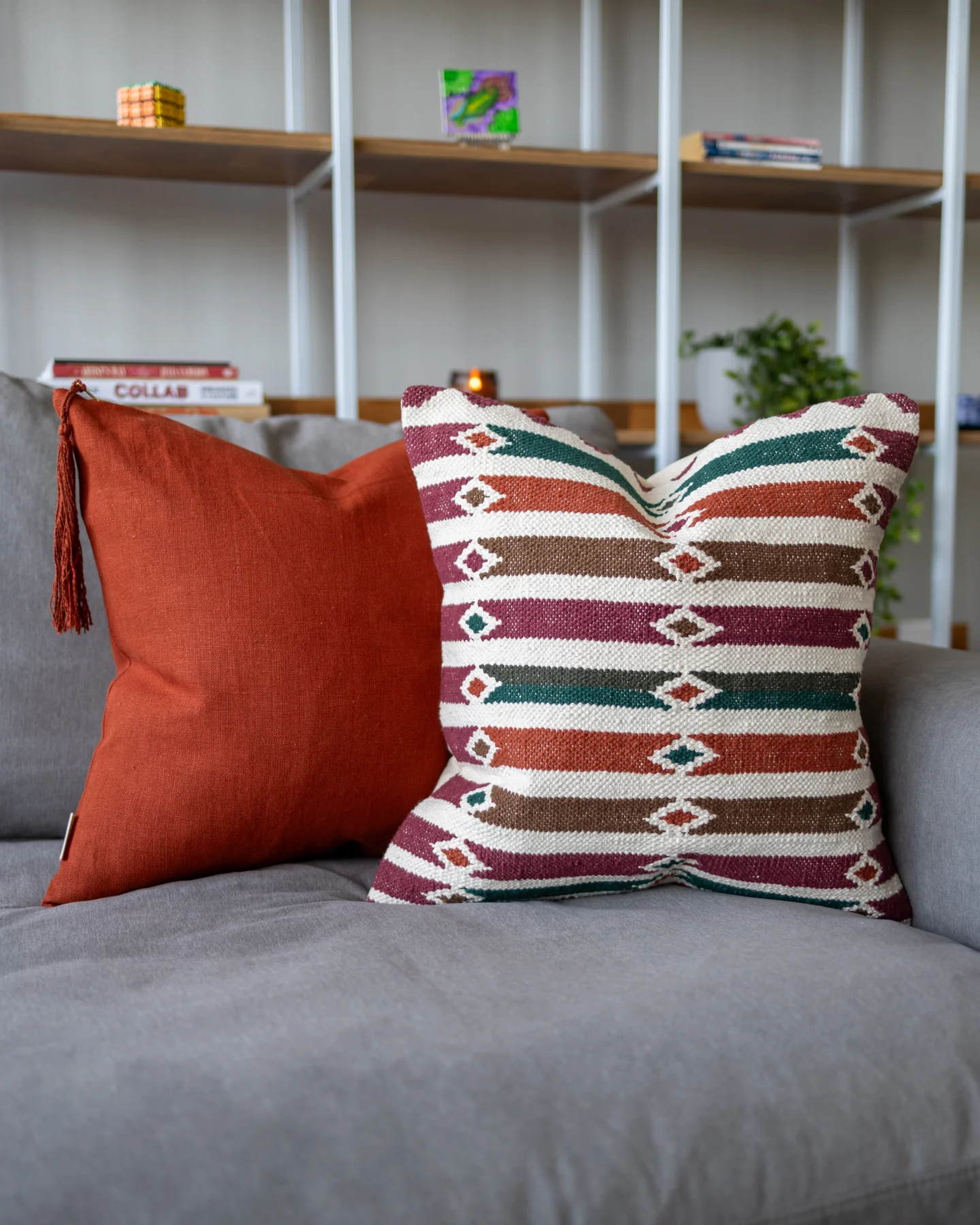Zoya Organic Cotton Kilim Throw Pillow - Image 4